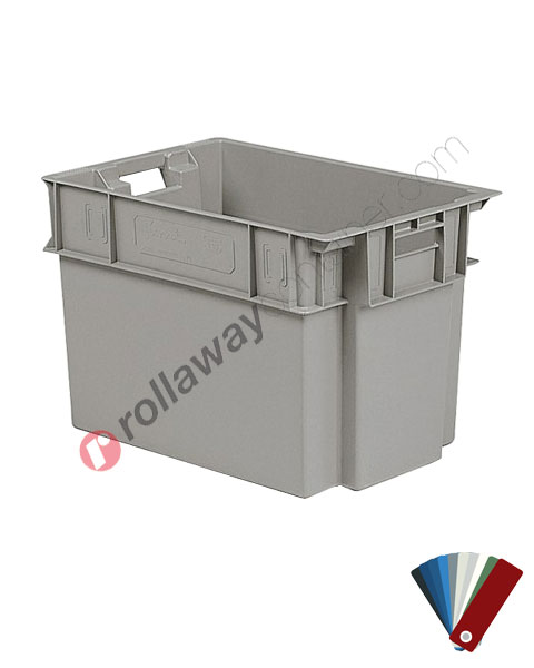resistente plastica contenitori scatole casse grigio 66 litri 60 x 40 x 32 cm impilabile 600 x 400 x 320 mm 
