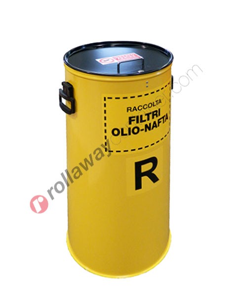 Contenitore filtri olio esausti cilindrico