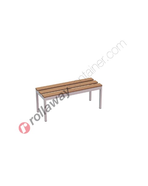 Panchina spogliatoio in acciaio con doghe in legno a 3 posti
