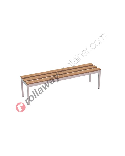 Panchina spogliatoio in acciaio con doghe in legno a 4 posti