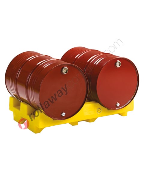 Porta fusti in polietilene HDPE misure 1200 x 780 H 255 mm per 2 fusti da 220 litri