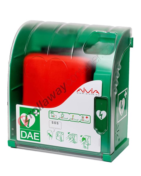 Teca per defibrillatore da esterno con termoregolazione e allarme