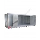 Modul container open space in acciaio con vasca di raccolta e porte battenti gruppo misure 2