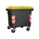 Cassonetti raccolta differenziata spazzatura, rifiuti e immondizia da 1100 litri con 4 ruote colore giallo