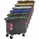 Cassonetti raccolta differenziata spazzatura, rifiuti e immondizia da 660 litri con 4 ruote coperchi colorati