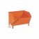 Contenitore a bocca di lupo con piedi scatolati triangolari colore arancio