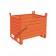 Contenitore in lamiera pesante con slitte lato corto e porta lato lungo colore arancio