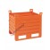 Contenitore in lamiera pesante con slitte lato lungo e porta lato corto colore arancio
