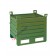 Contenitore in lamiera pesante con slitte lato lungo e porta lato corto colore verde