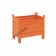 Contenitore in lamiera piccolo con piedi scatolati e porta in lamiera colore arancio