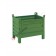 Contenitore in lamiera piccolo con piedi scatolati e porta in lamiera colore verde
