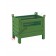Contenitore in lamiera piccolo con piedi scatolati e porta in rete colore verde