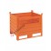 Contenitore in lamiera con slitte lato lungo e porta in rete colore arancio