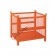 Contenitore in rete metallica alto con piedi scatolati e porta colore arancio