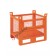 Contenitore in rete metallica pesante con slitte lato lungo e porta colore arancio