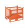 Contenitore in rete metallica con slitte lato lungo e porta colore arancio