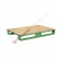 Pallet in metallo con base in lamiera pressopiegata, fondo in legno e 2 slitte portata 1000 kg colore verde