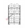 Scaffalatura metallica con vasca di contenimento per 4 fusti da 200 lt in orizzontale e 2 fusti da 200 lt in verticale disegno tecnico