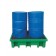 Vasca di contenimento liquidi da 210 litri in polietilene a carico diretto 1300 x 900 x 330 mm per 2 fusti con griglia