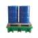 Vasca di contenimento liquidi da 210 litri in polietilene a carico diretto 1300 x 900 x 330 mm per 2 fusti