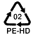 Simboli raccolta differenziata polietilene alta densità PEHD02