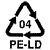 Simboli raccolta differenziata polietilene bassa densità PELD04