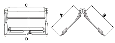 Misure angolare in plastica di protezione con asola per cinghie di fissaggio fermacarico