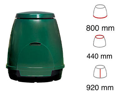Dimensioni compostiera da giardino 310 litri