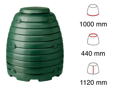 Dimensioni compostiera da giardino 660 litri